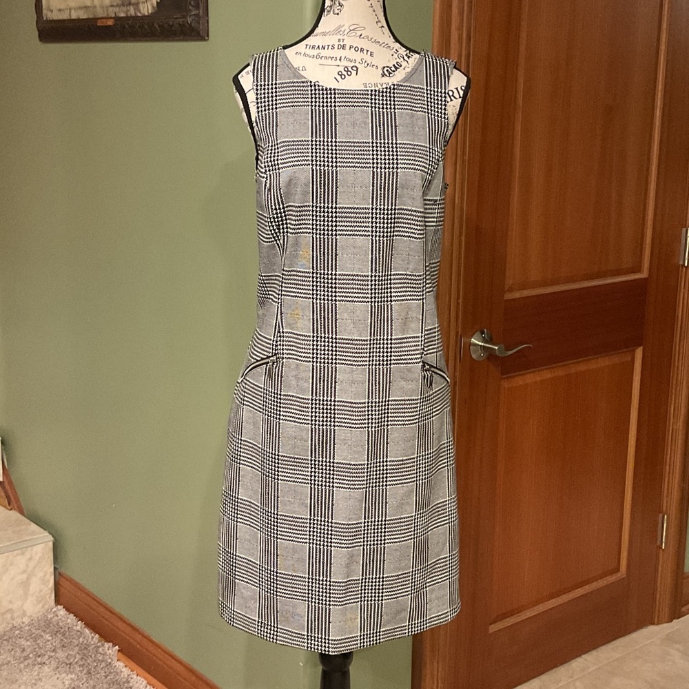 Apt. 9 Black and White Plaid Midi Dress